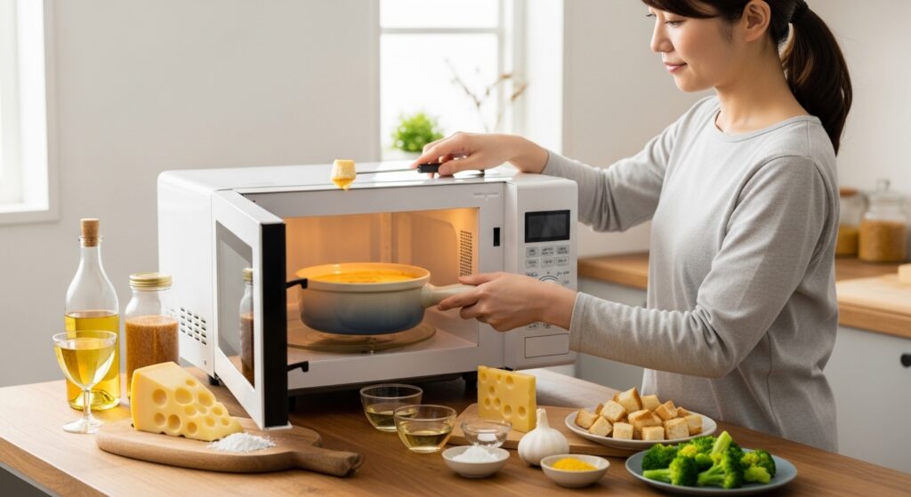 チーズフォンデュを電子レンジで作る方法と注意点