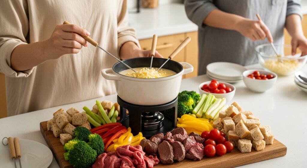 ステーキとチーズフォンデュのカロリーを抑える具体的な工夫