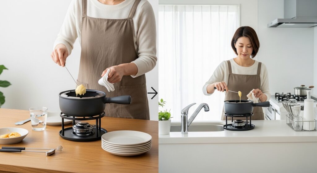 チーズフォンデュの後片付けを楽にするコツとは？時短方法