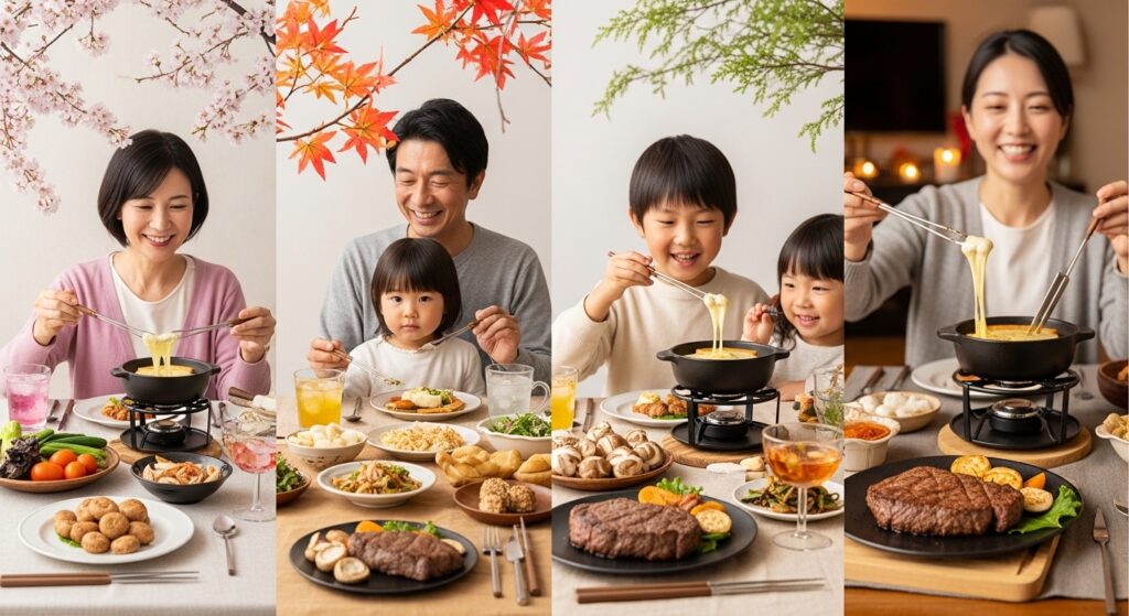 ステーキとチーズフォンデュに合う季節別の楽しみ方とは